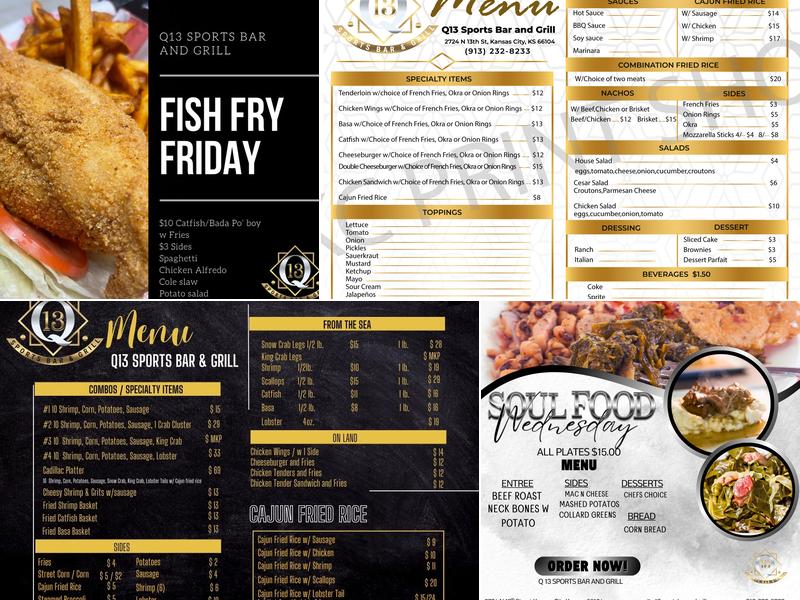 Q13 Sports Bar and Grill Menu