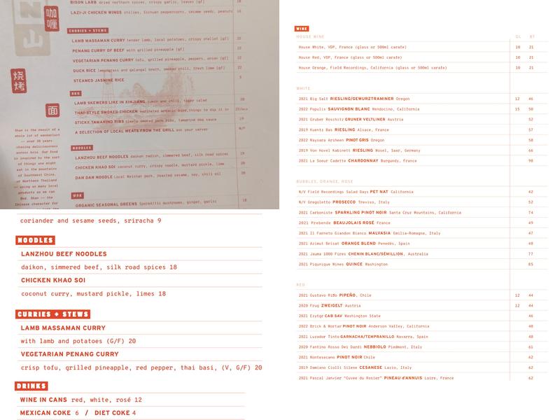 Shan Menu