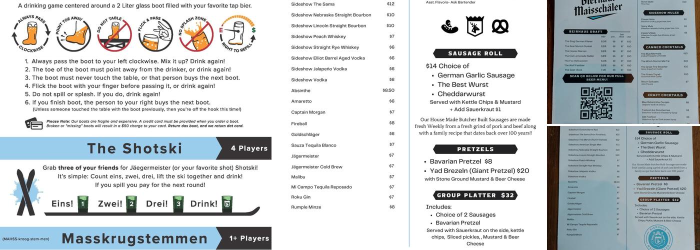 Bierhaus Maisschäler Menu