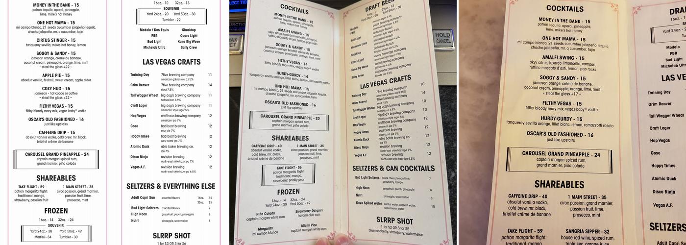 Carousel Bar Menu