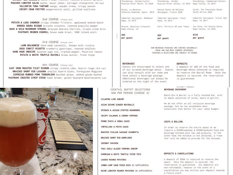 Batch Bin & Barrel Menu