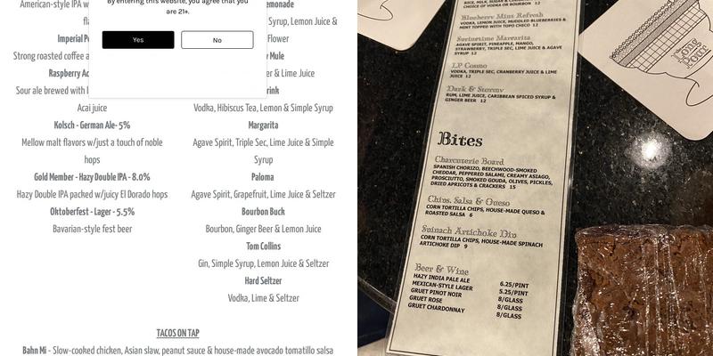 The Long Pour Menu