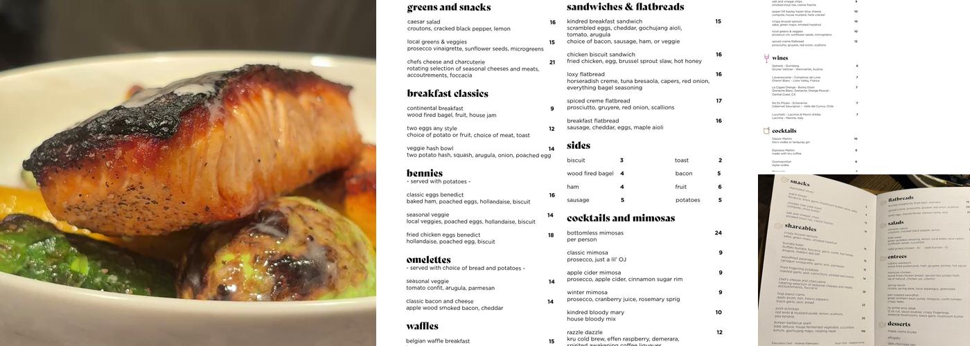 Kindred Menu
