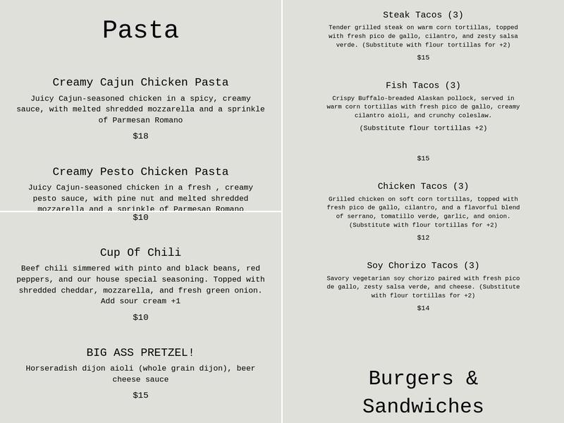 Doublé Menu
