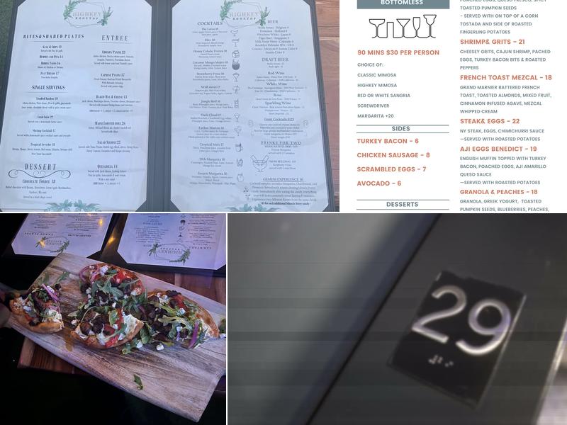 Highkey Rainforest Rooftop Menu