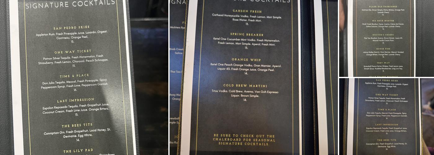 Side Door Cocktail Bar Menu