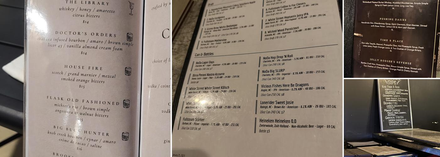 Flask Cocktail Bar Menu