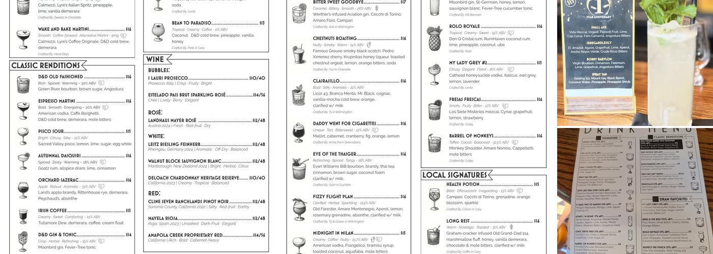 Dram & Draught Menu
