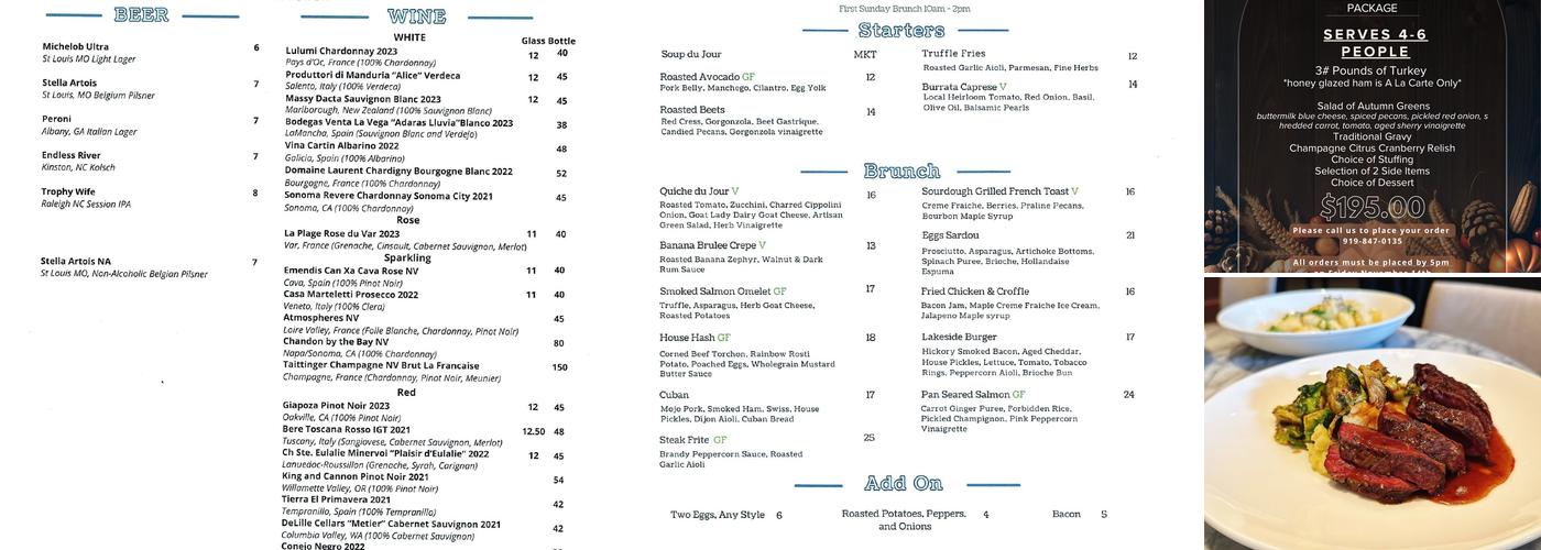 Lakeside Menu