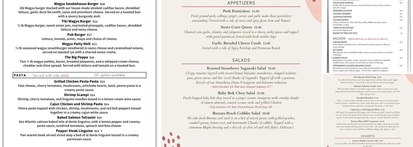 Robin's Northside Bar & Grill Menu