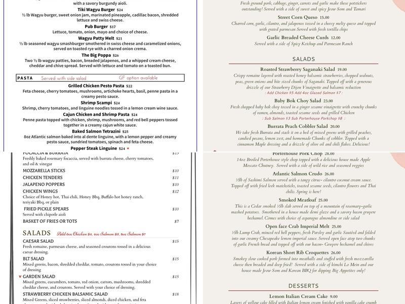 Robin's Northside Bar & Grill Menu