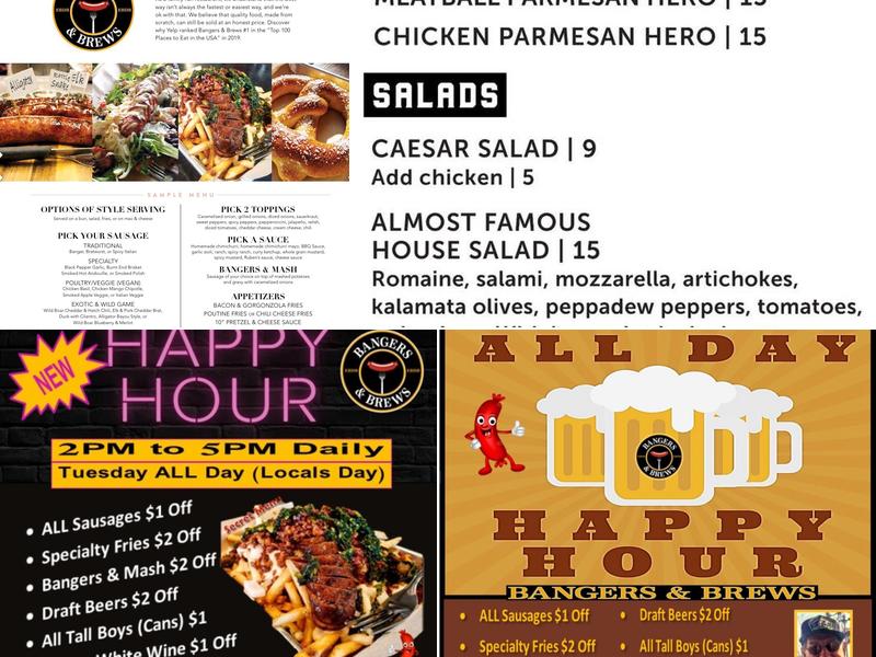 Bangers & Brews - Redmond, OR Menu