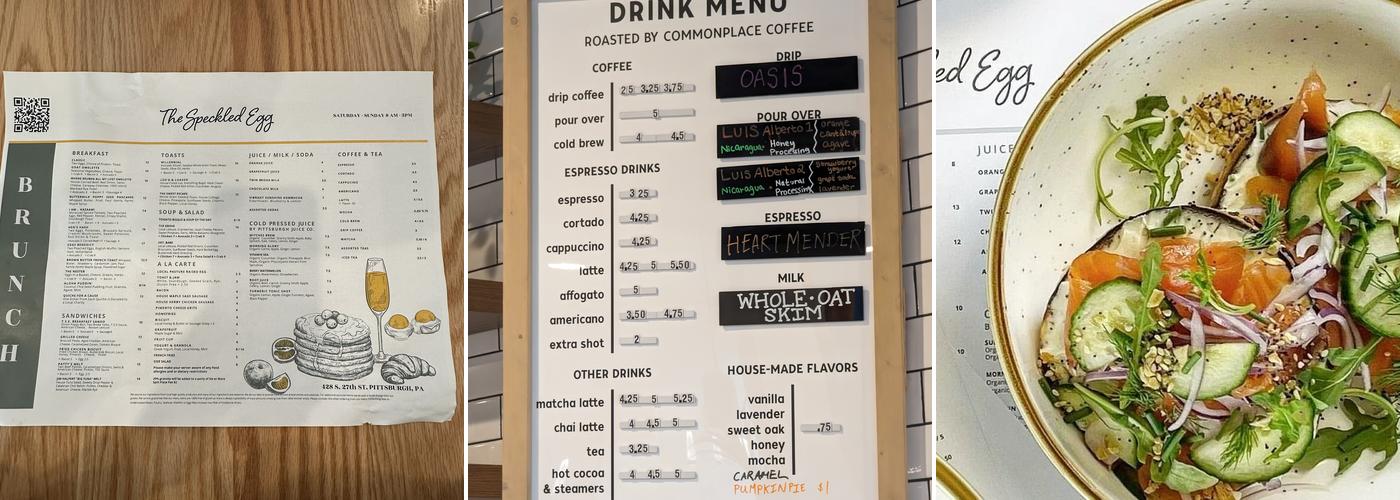 The Speckled Egg SSW Menu