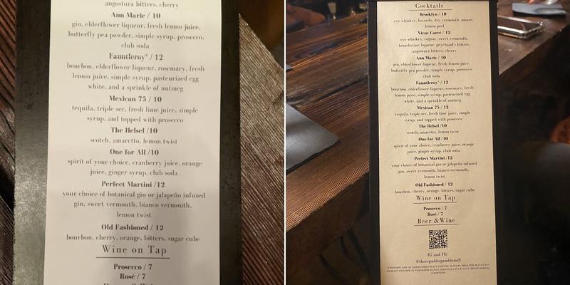 The Republic at the Gamble Mill Menu