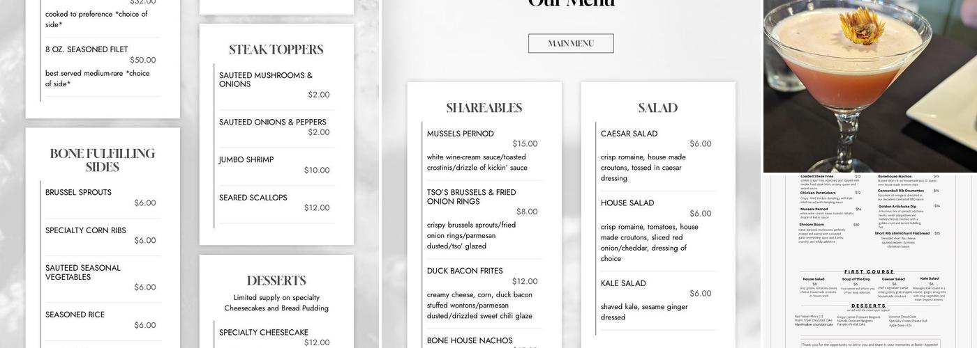Bone-Appetite Menu