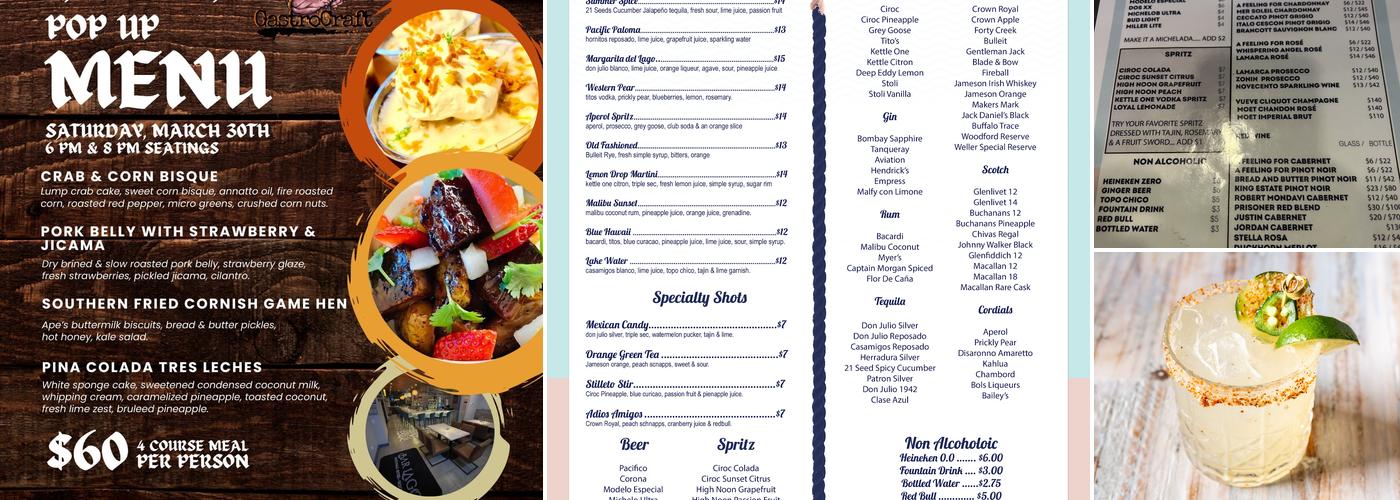 Bar Lago Menu