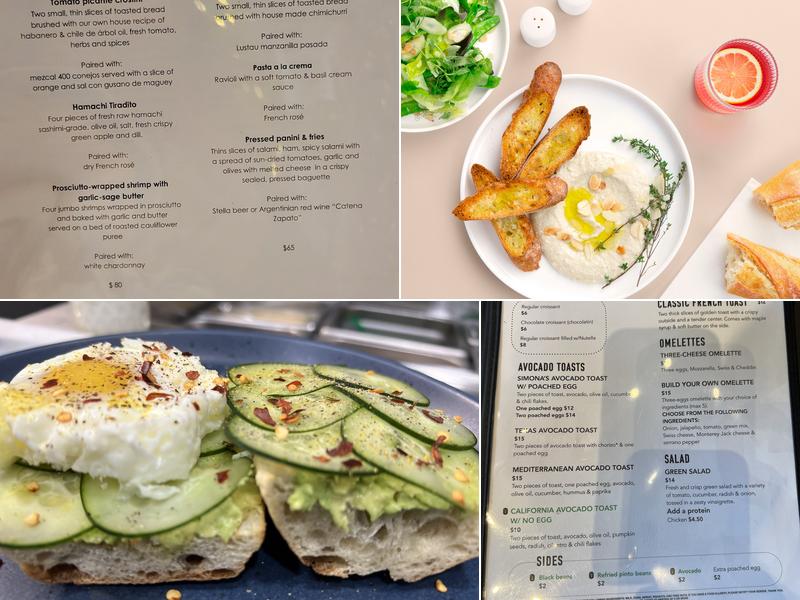 Simona's Bistro Menu