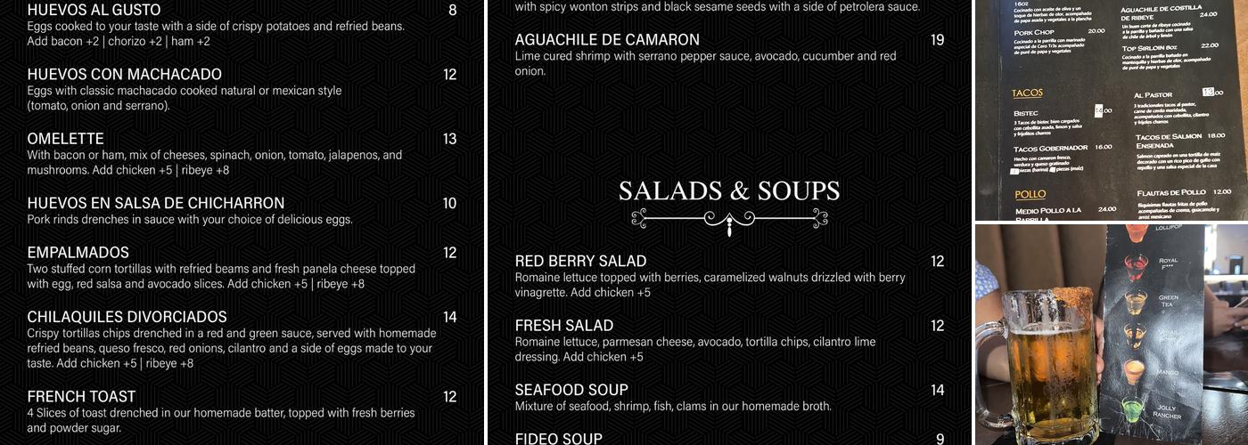 Cero Tr3s Cocina & Bar Menu