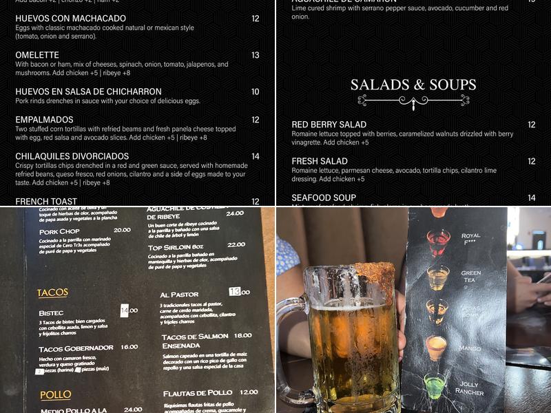 Cero Tr3s Cocina & Bar Menu