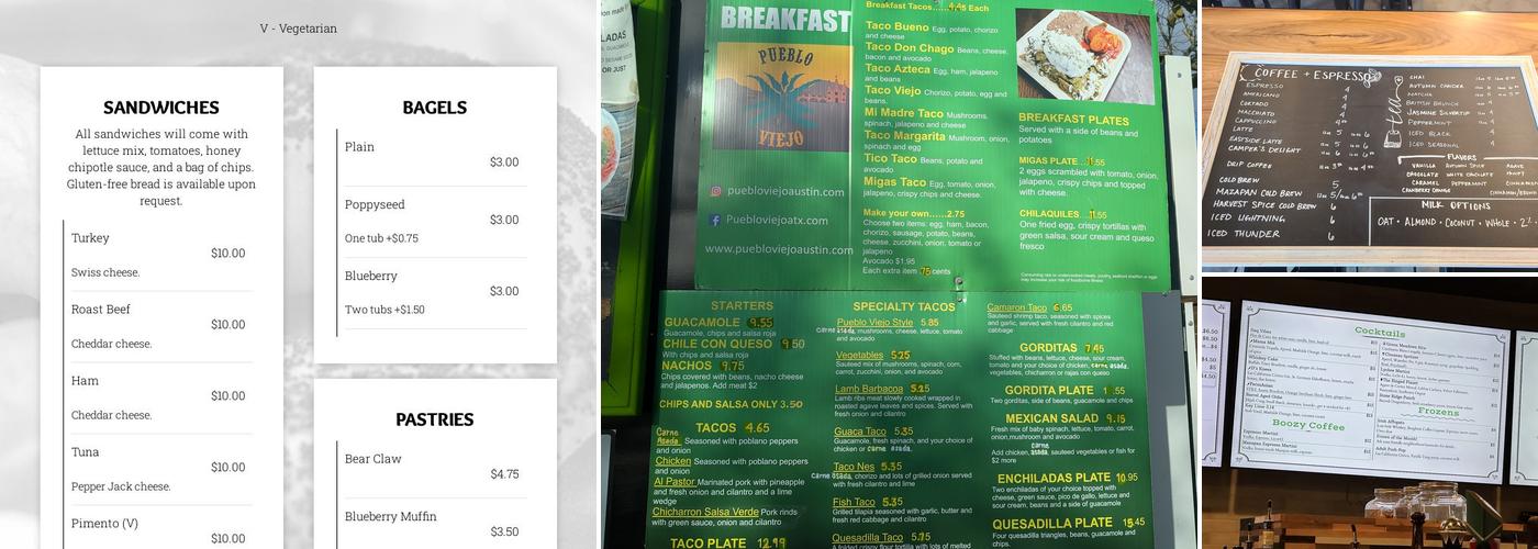 Progress Coffee + Beer Menu