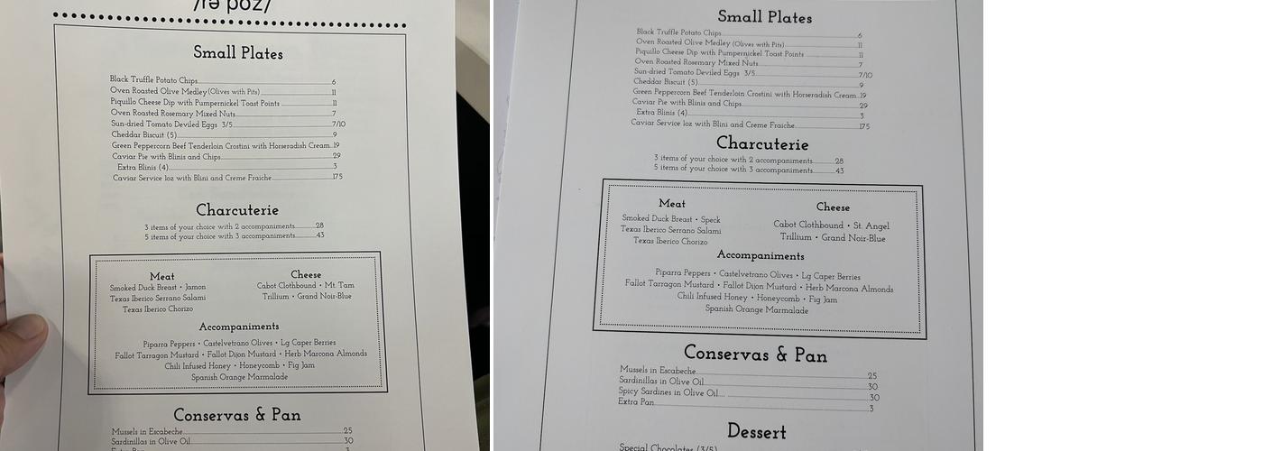 Repose Menu