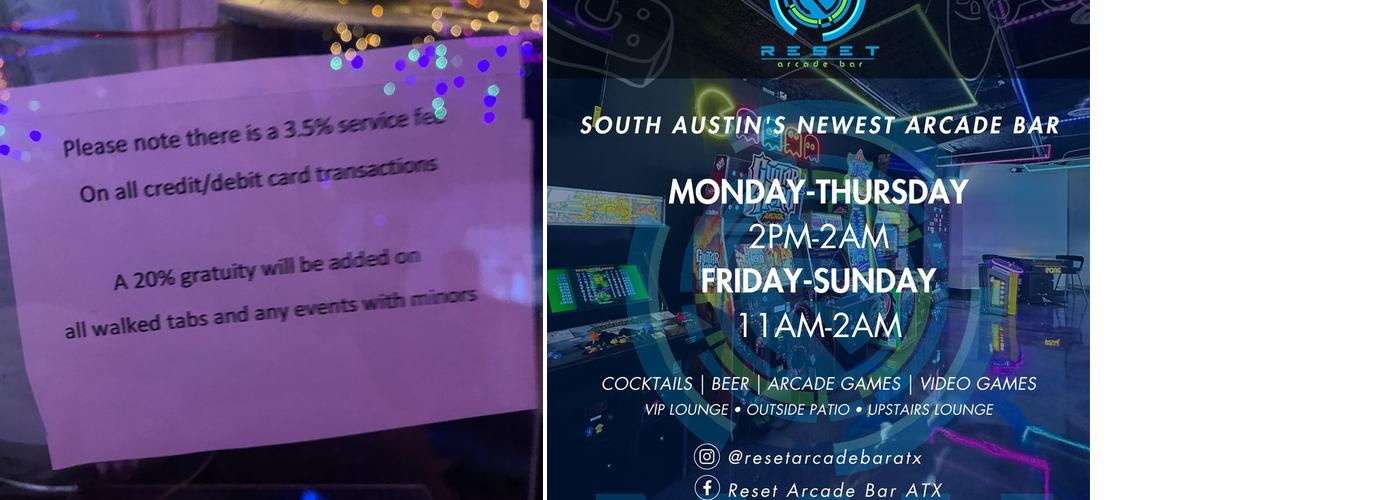 Reset Arcade Bar Menu