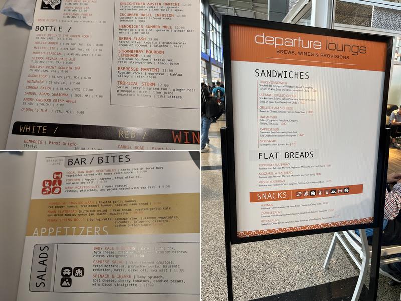 Departure Lounge Menu