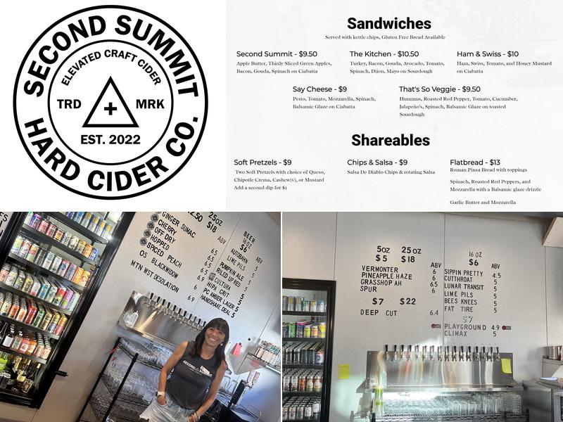 Second Summit Hard Cider Co. Menu