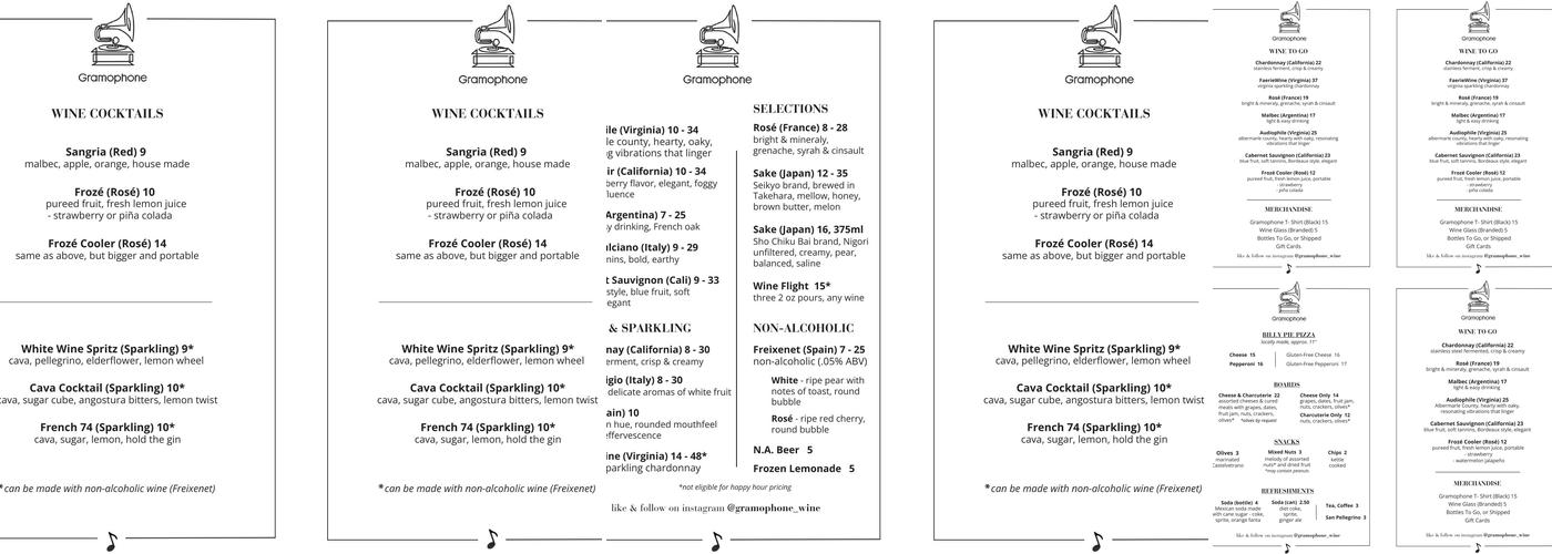 Gramophone Menu