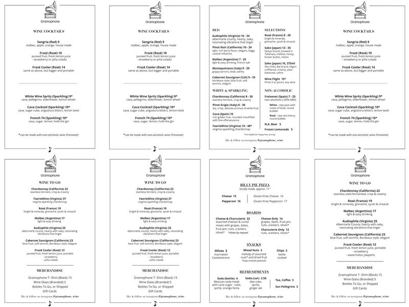 Gramophone Menu