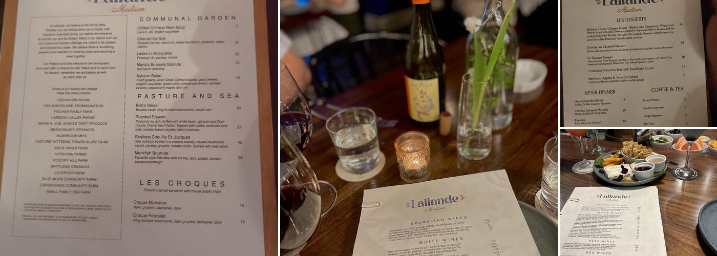 Lallande Menu