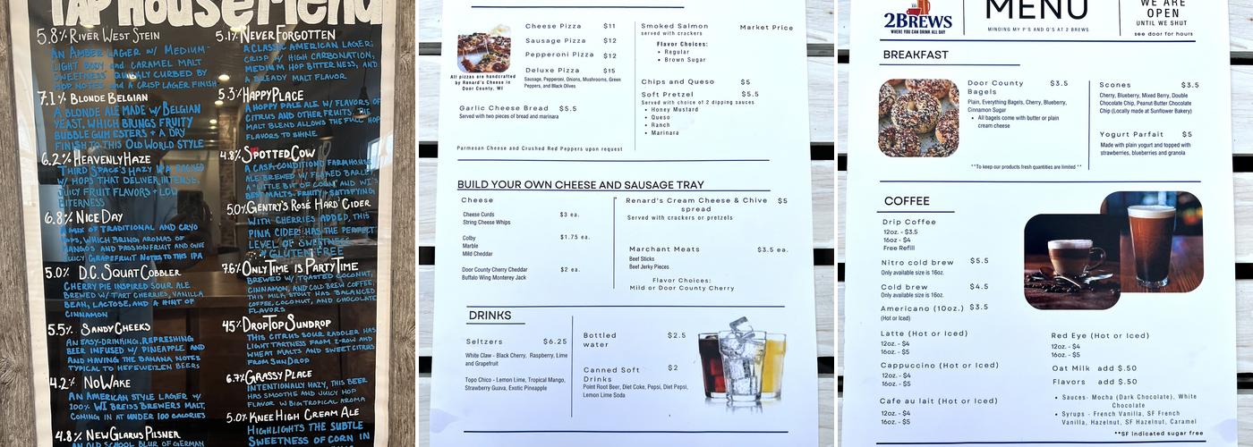 Wickman's 2 Brews Menu