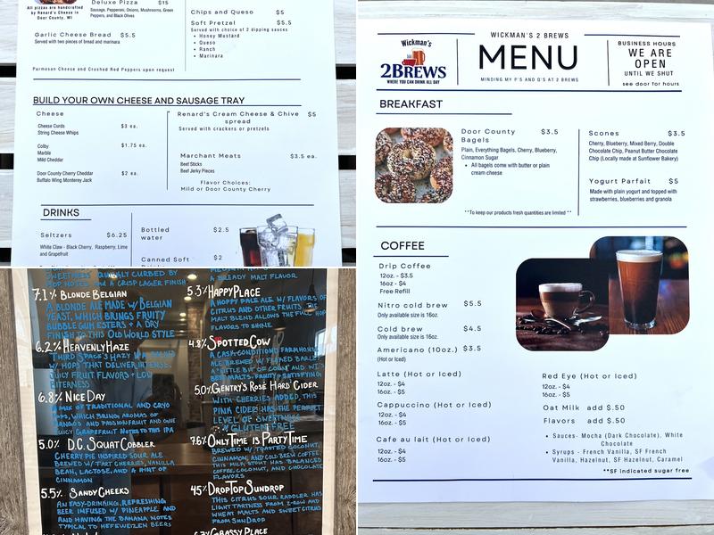 Wickman's 2 Brews Menu