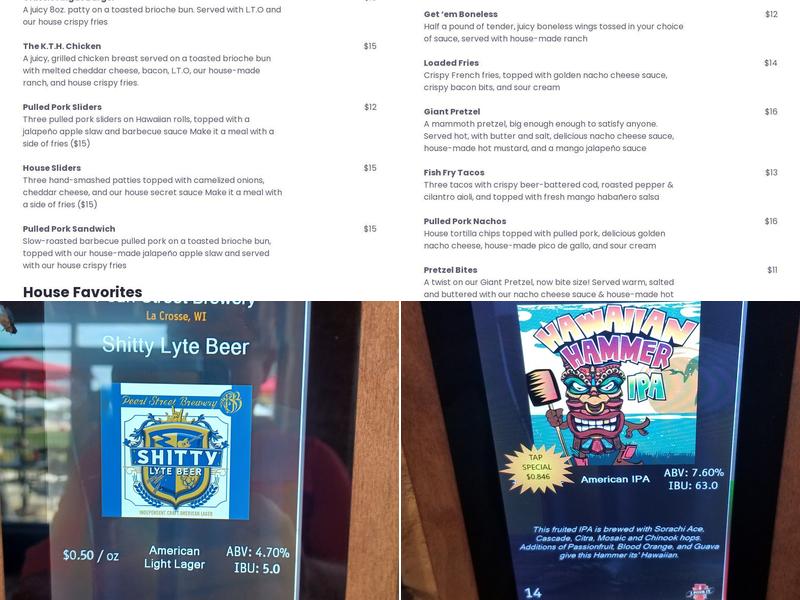 Kenosha Tap House Menu