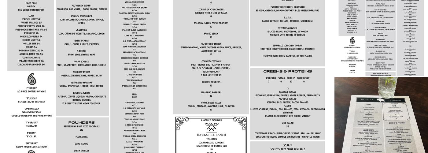 THE BLANCA TATANKA Menu