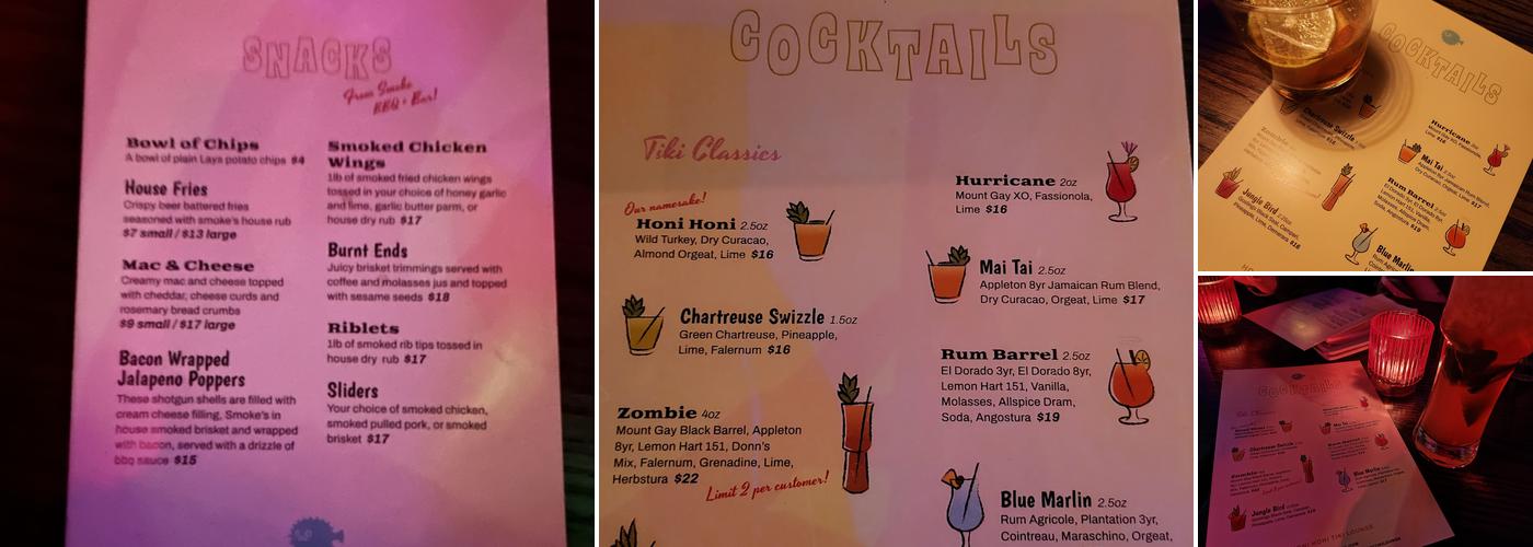 Honi Honi Tiki Lounge Menu