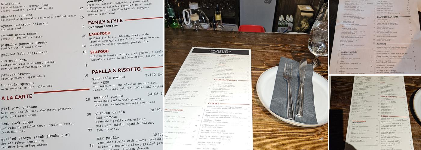 Bodega Ellerslie Menu