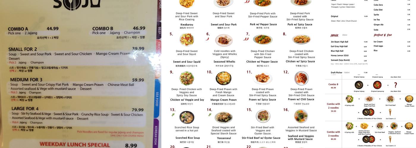 SOJU Menu
