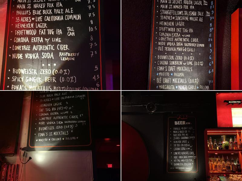 Fox Cabaret Menu