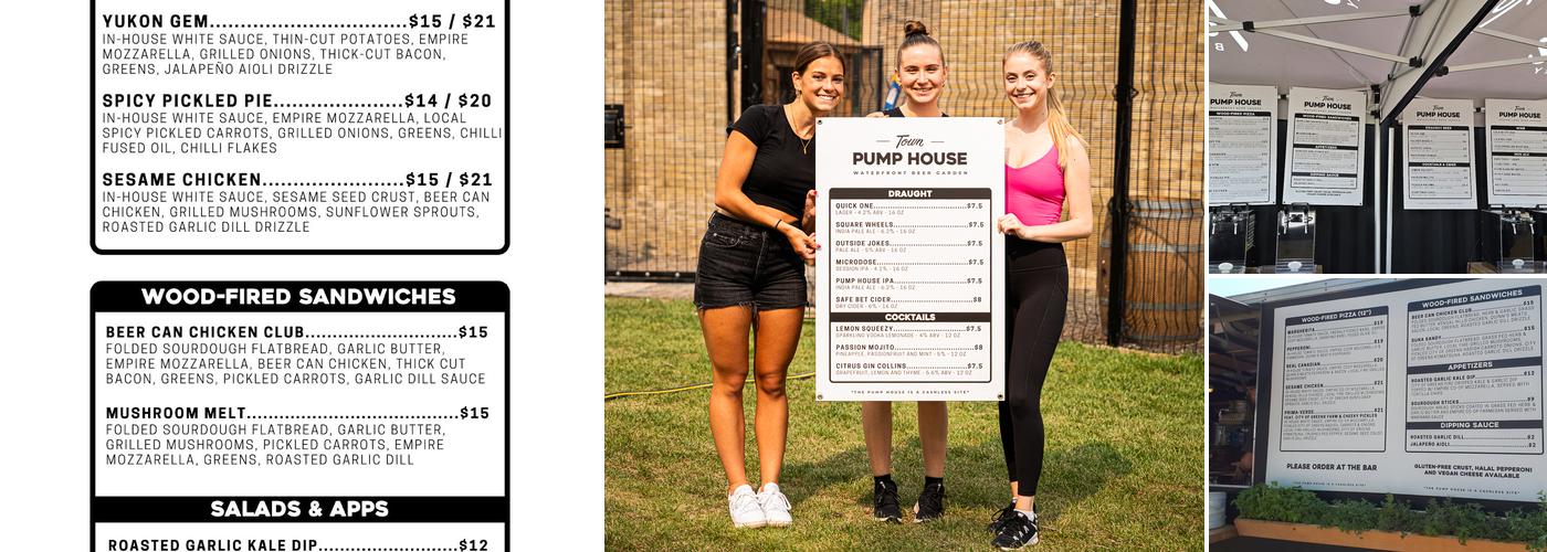 Town Pump House Menu