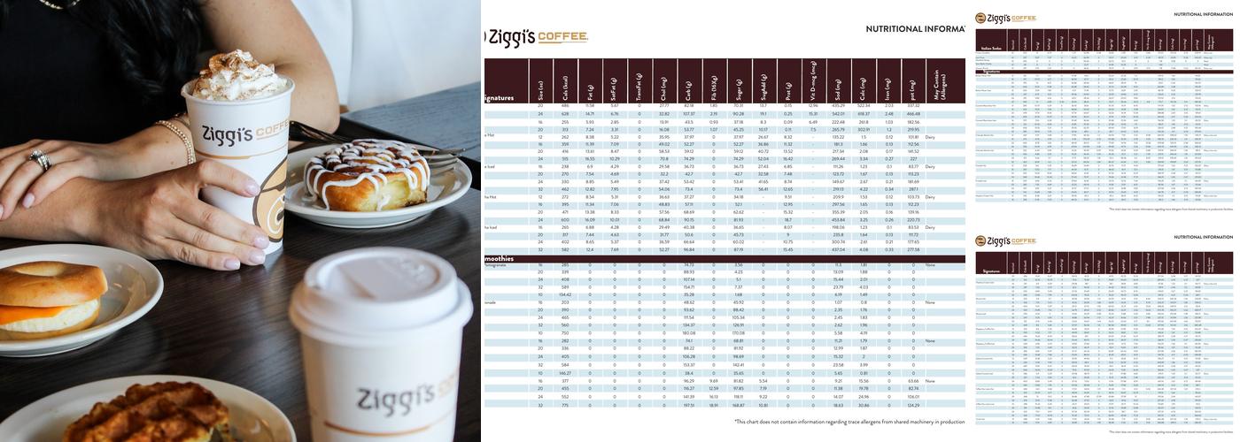 Ziggi's Coffee Menu