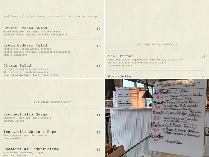 The Parlor at Stafford Prime Menu