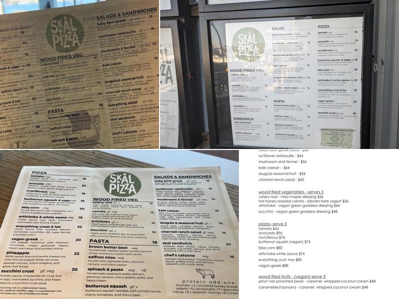 Skal Pizza Menu