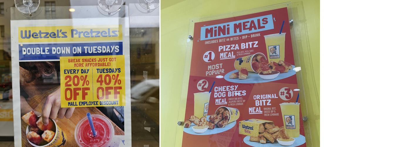Wetzel’s Pretzels Menu