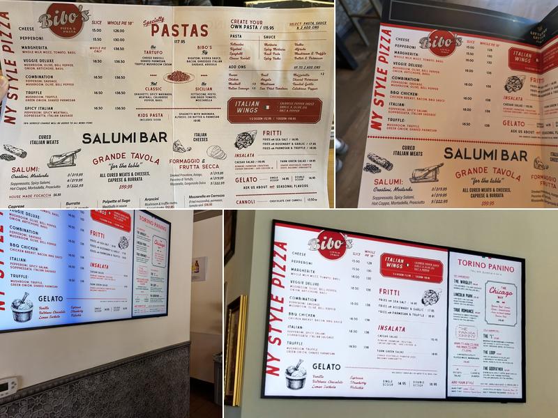 Bibo's Pizza Little Italy Menu