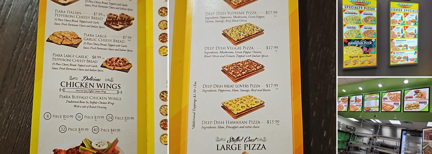 Piara Pizza Menu
