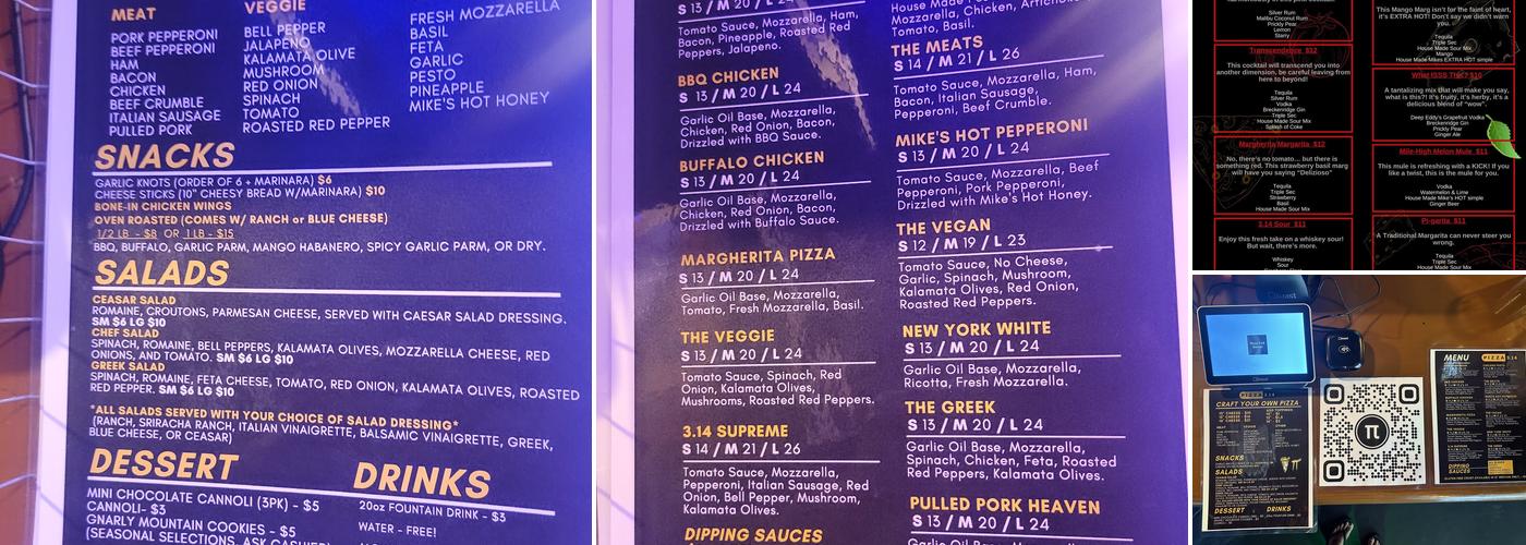 Pizza 3.14 Menu