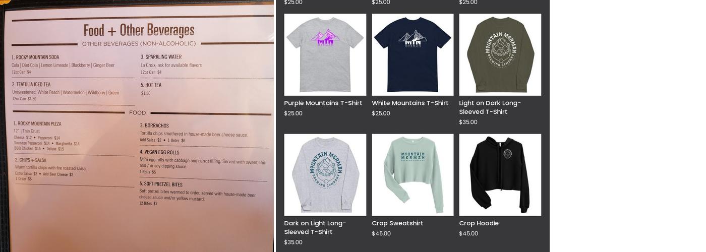 Mountain Merman Brewing Company Menu