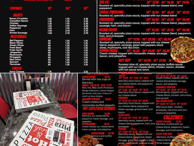TNT Pizza and Wings Menu