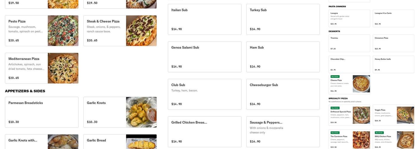 Driftwood Express Menu